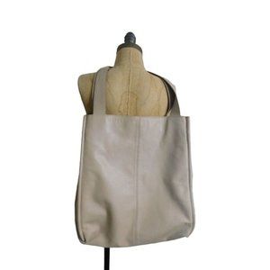 Margot Leather Double Strap Messenger Style Tote Handbag Bag